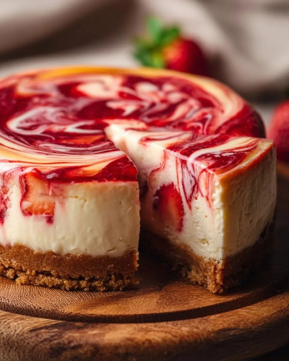 Strawberry Swirl Cheesecake Recipe strawberry swirl cheesecake Strawberry Swirl Cheesecake Recipe