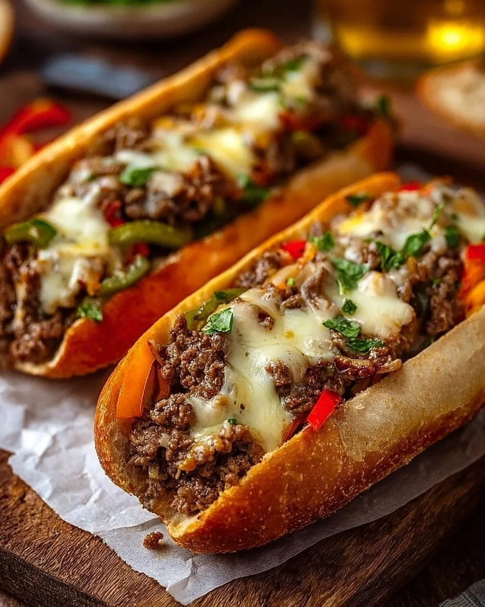 Ground Beef Philly Cheesesteaks