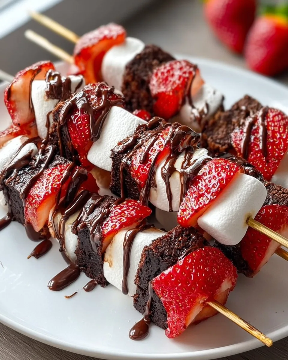 Sweet Strawberry Brownie Kabobs for Effortless Party Fun