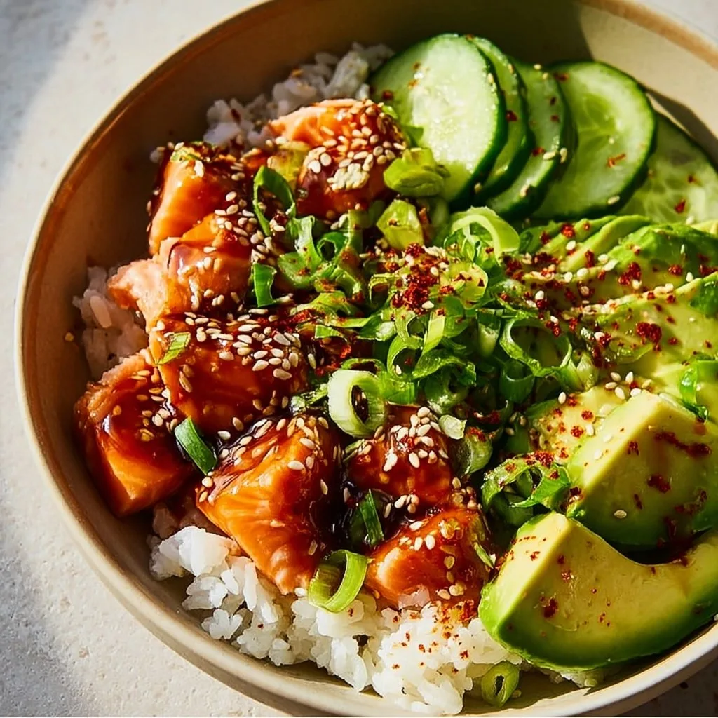 Honey Sriracha Salmon Bowls