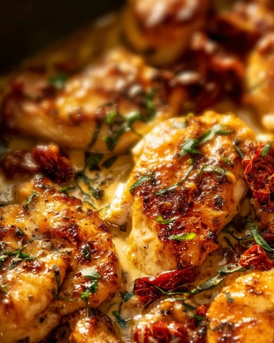 Delicious Crock Pot Marry Me Chicken dish served with herbs and creamy sauce