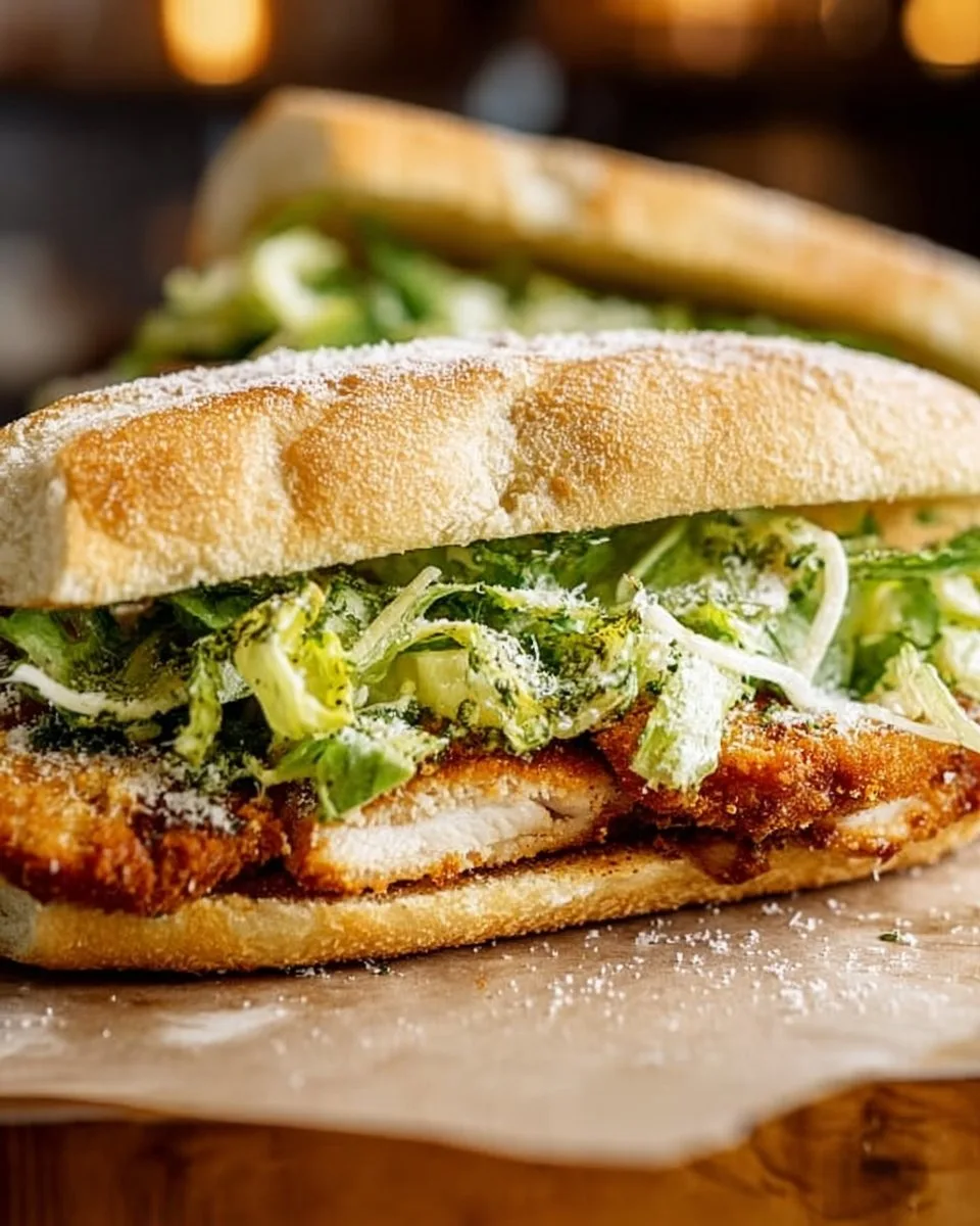 Chicken Caesar Sandwiches feature well-seasoned, crispy chicken, Caesar salad, and Parmesan cheese layered on soft bread in 2025 | Dinner sandwiches, Sandwich recipes, Recipes.