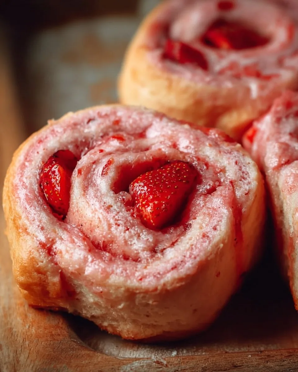 Valentine's Rolls with Strawberries Valentine's Rolls Valentine's Rolls with Strawberries