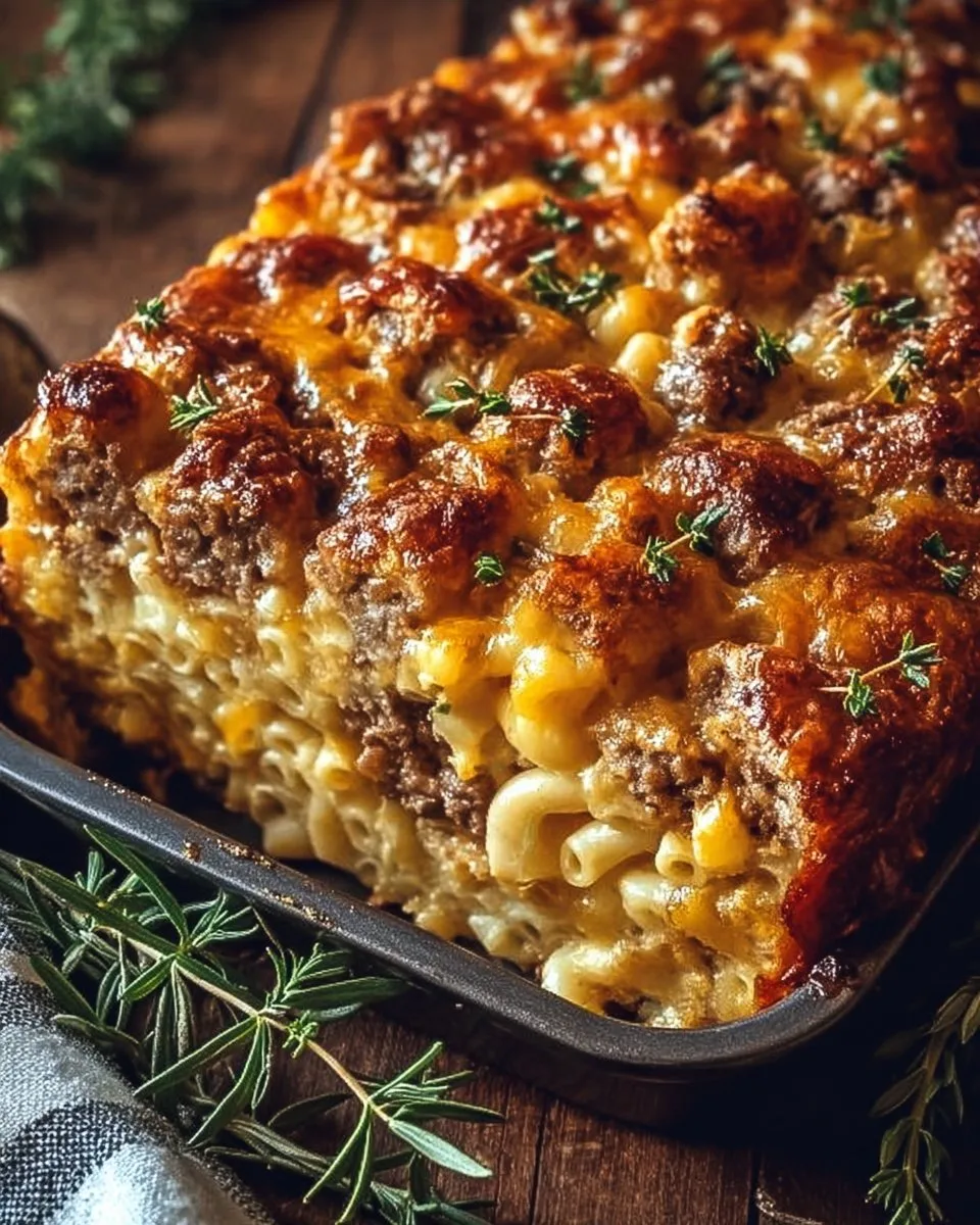 The BEST Mac and Cheese Meatloaf Casserole