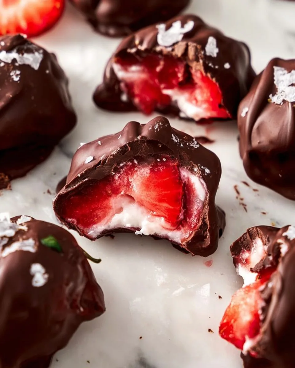 Chocolate Covered Strawberry Yogurt Bites