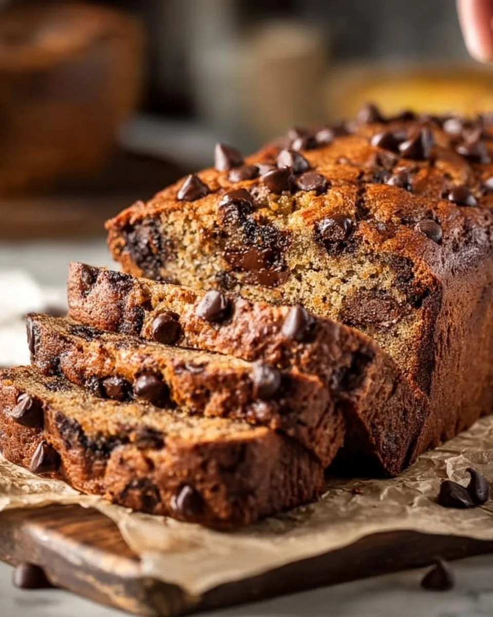 Super Moist Chocolate Chip Banana Bread chocolate chip banana bread Super Moist Chocolate Chip Banana Bread