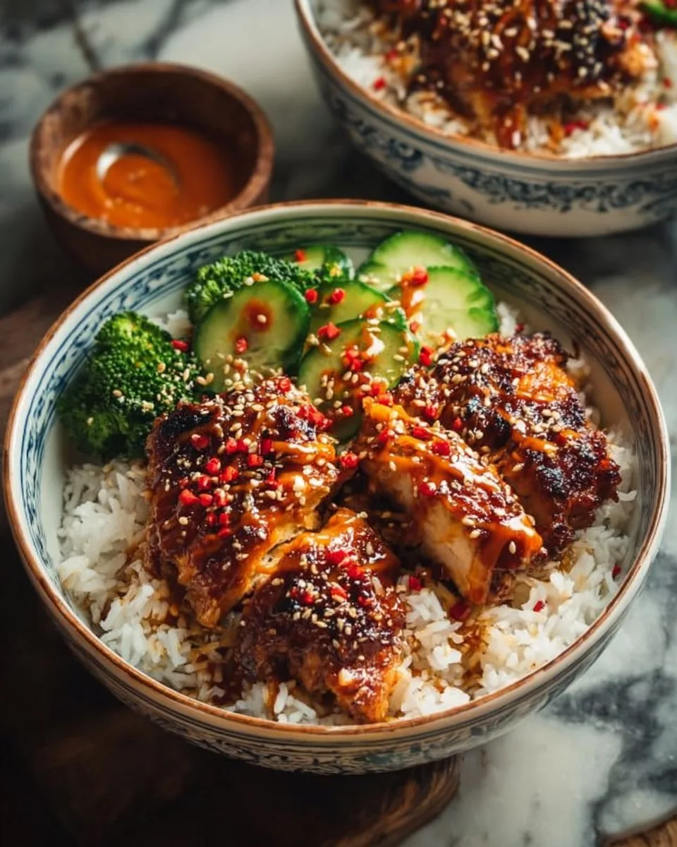 Sticky Chicken Rice Bowls