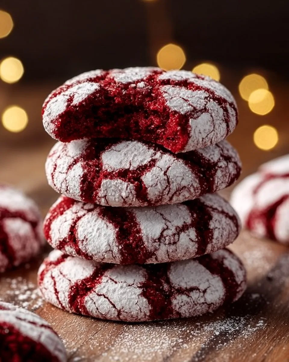 Red Velvet Crinkle Cookies