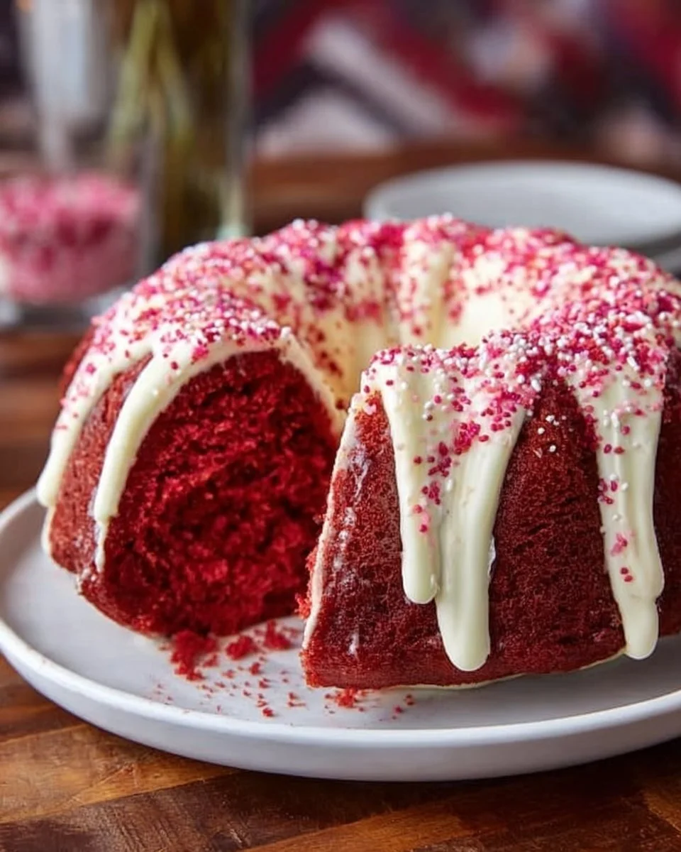 Delicious slice of red velvet cake with cream cheese frosting on a plate