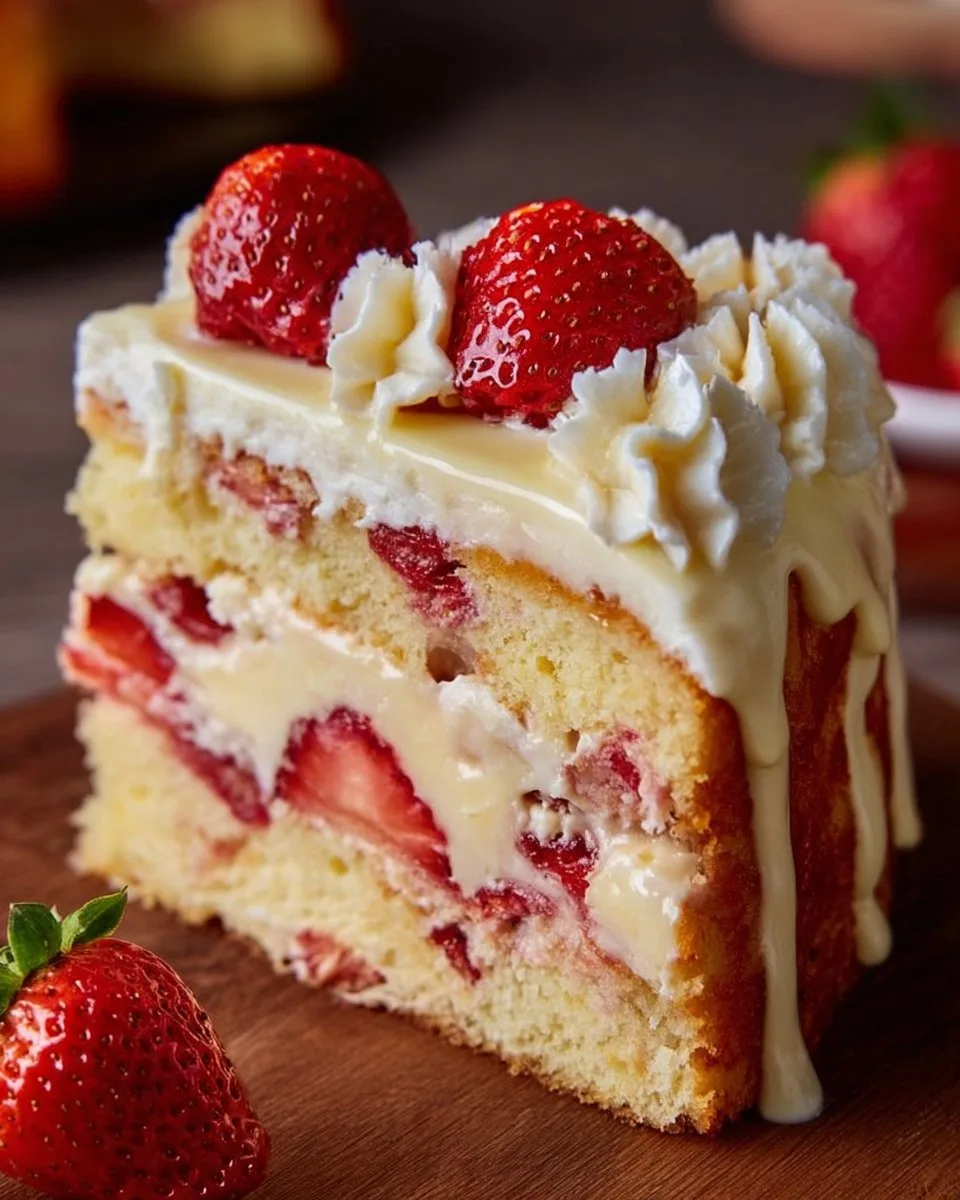 Strawberry Custard Delight Cake: A Tasty Recipe Guide