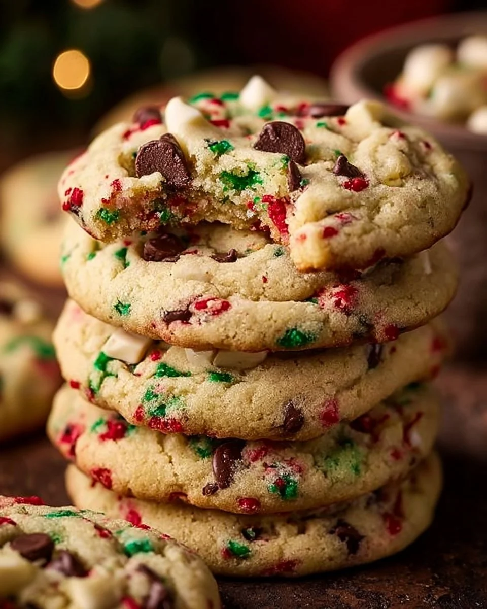 Delicious Winter Wonderland chocolate chip cookies with festive decorations