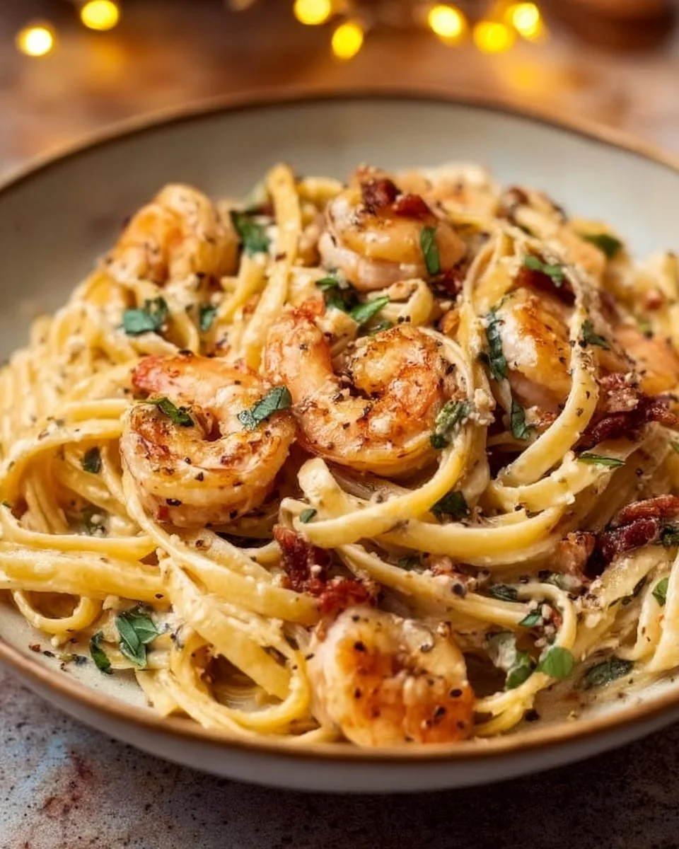 Creamy Tuscan Shrimp Linguine