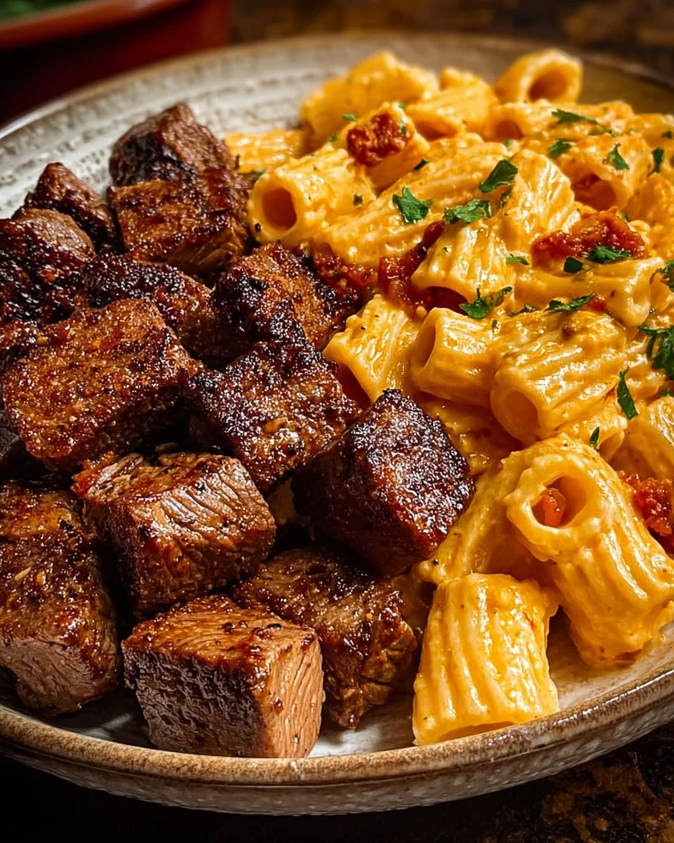Cajun Steak Tips with Cheesy Rigatoni Cajun Steak Tips Cajun Steak Tips with Cheesy Rigatoni