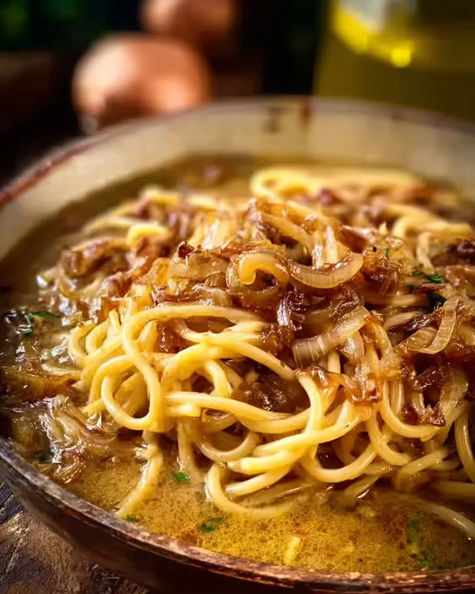 Caramelized Onion and Garlic Spaghetti