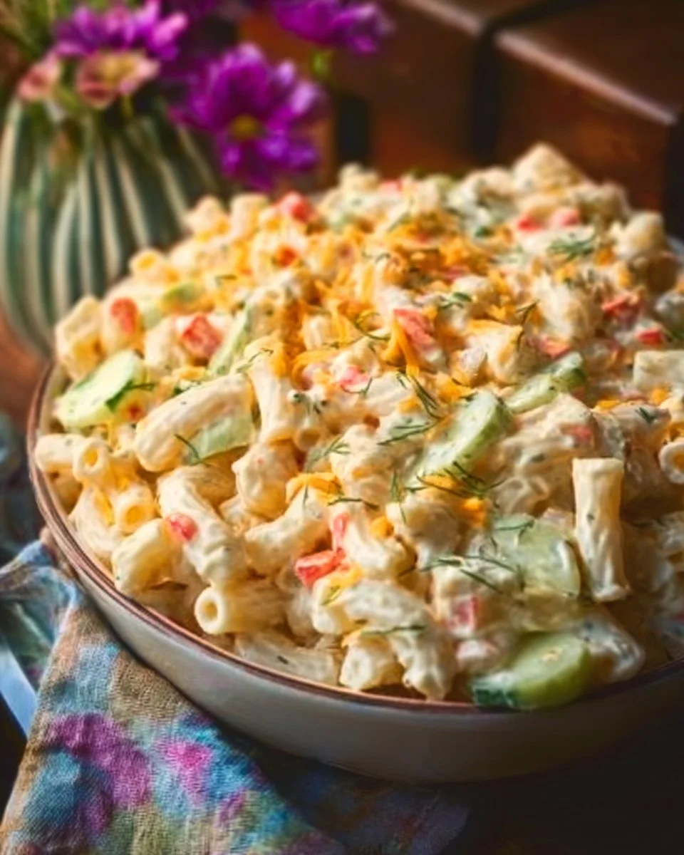 Cheddar Sour Cream Macaroni Salad Recipe