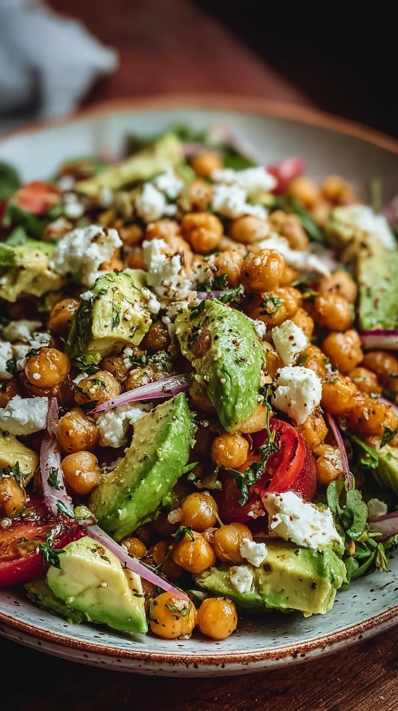 Chickpea Feta Avocado Salad