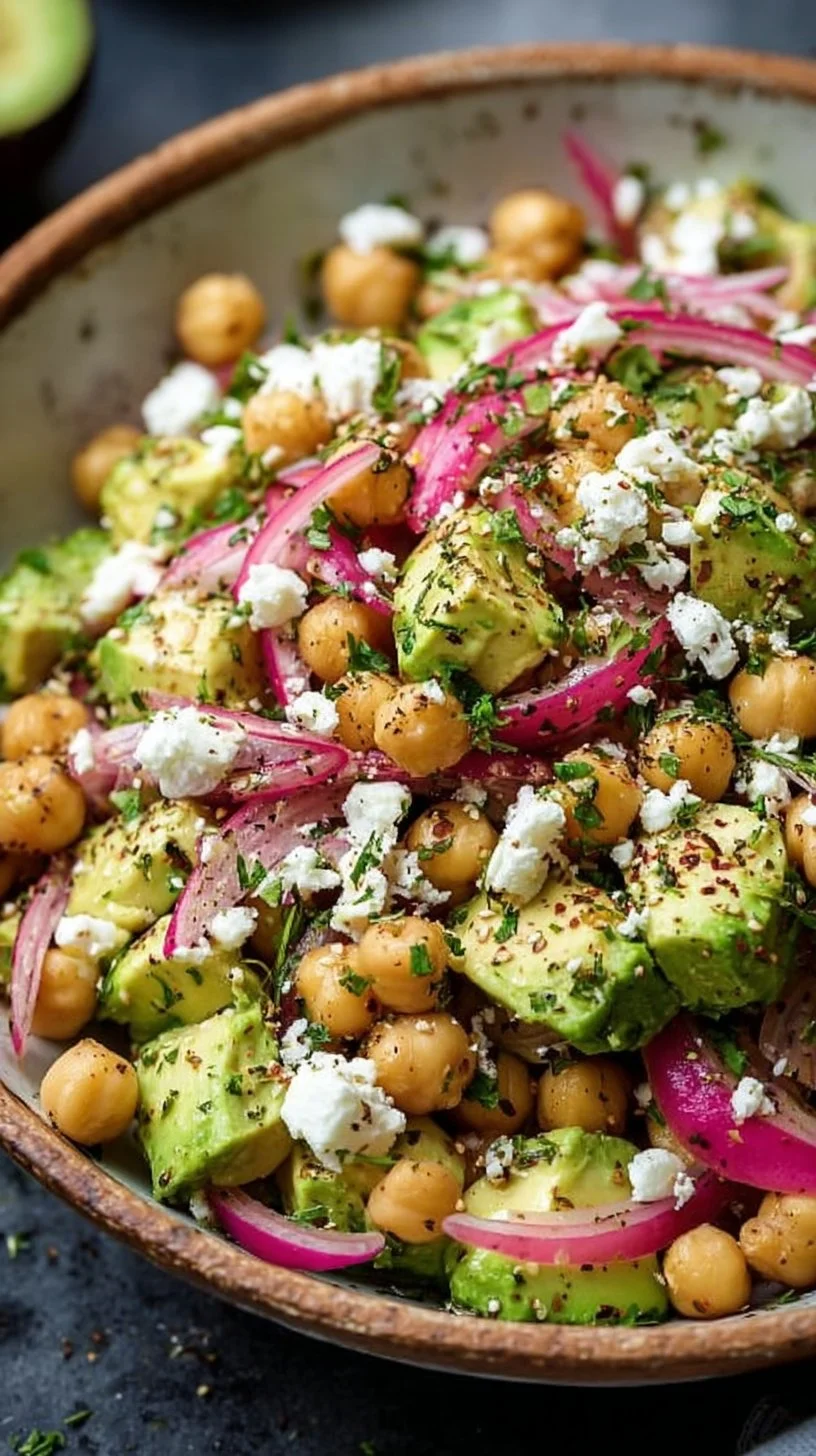 Chickpea Feta Avocado Salad