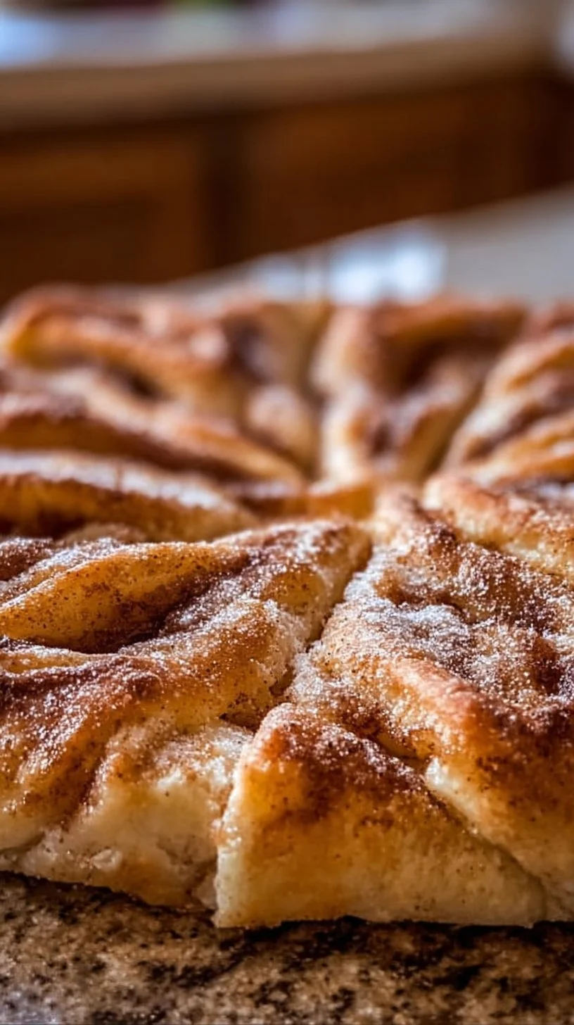 Cinnamon-Sugar Pizza made with Crescent Rolls