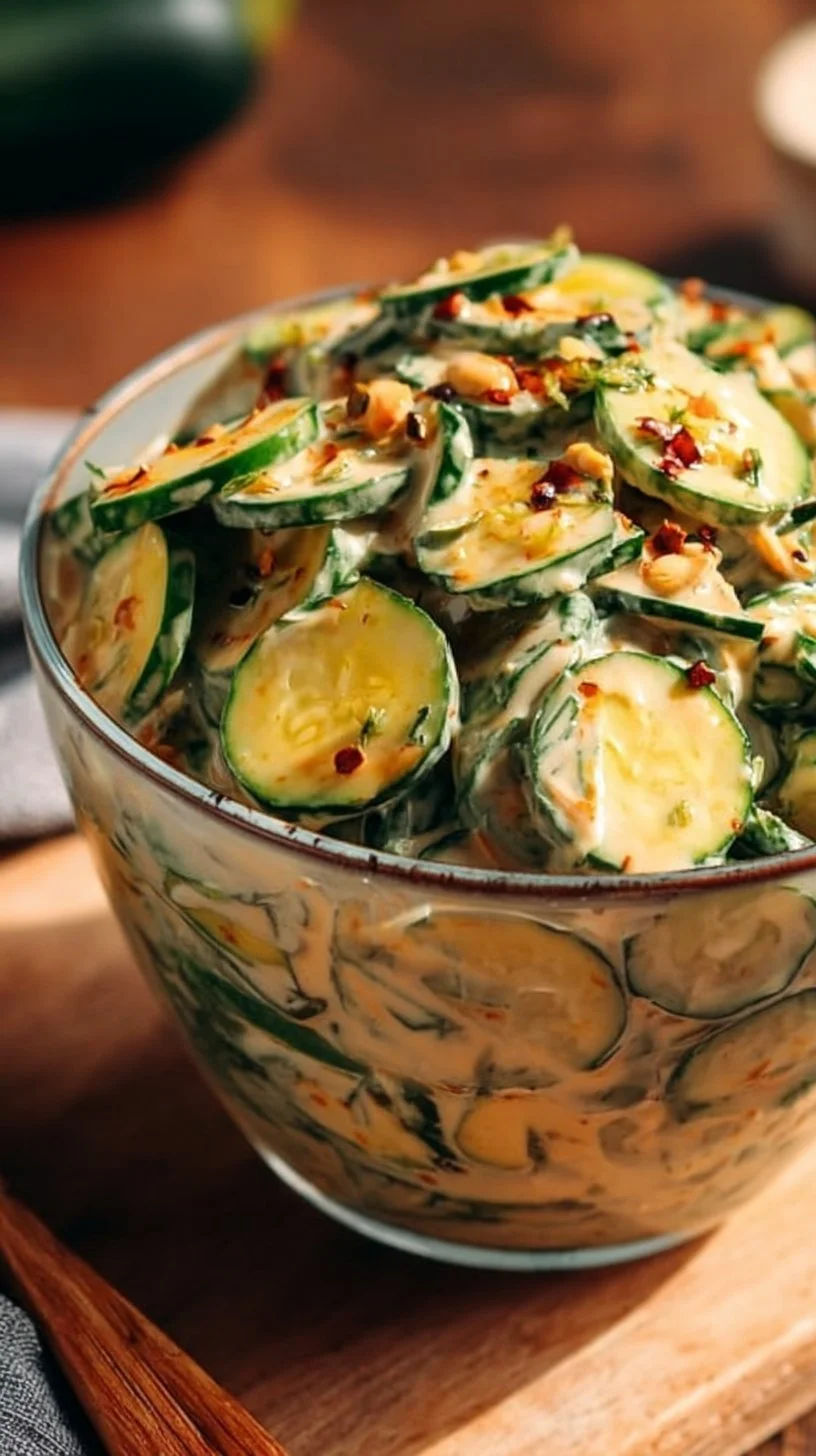 Creamy Asian Cucumber Salad Bowl Recipe cucumber salad Creamy Asian Cucumber Salad Bowl Recipe