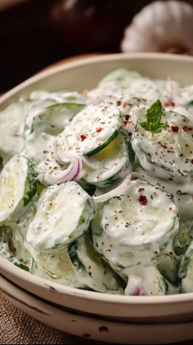 Creamy Cucumber Salad With Sour Cream cucumber salad Creamy Cucumber Salad With Sour Cream