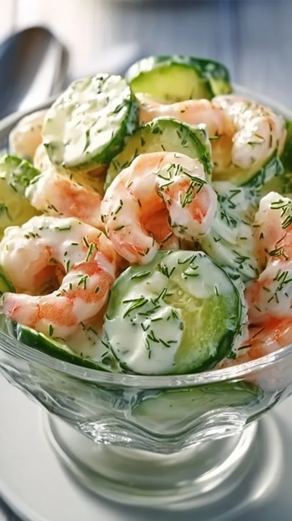 Creamy Cucumber Shrimp Salad Recipe creamy cucumber shrimp salad recipe 2026 01 24 180353 574x1024 1