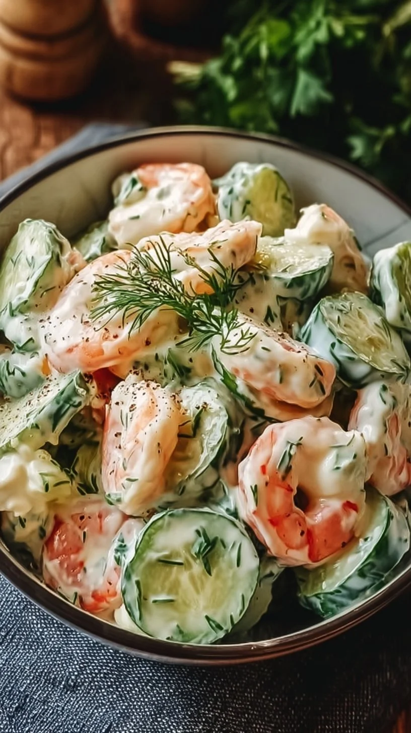 Creamy Cucumber Shrimp Salad Recipe