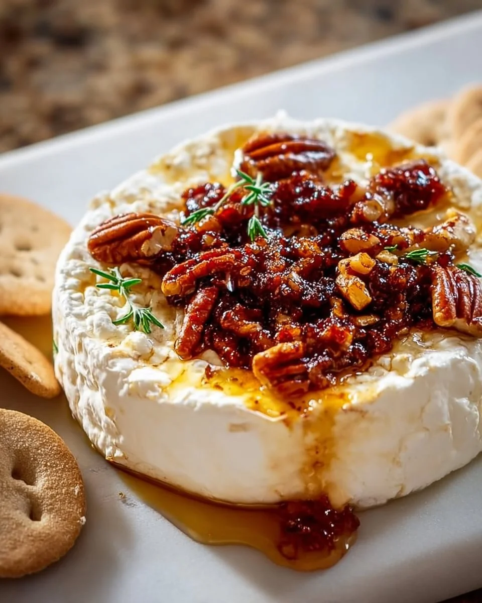 Creamy Goat Cheese with Fig Jam and Pecans
