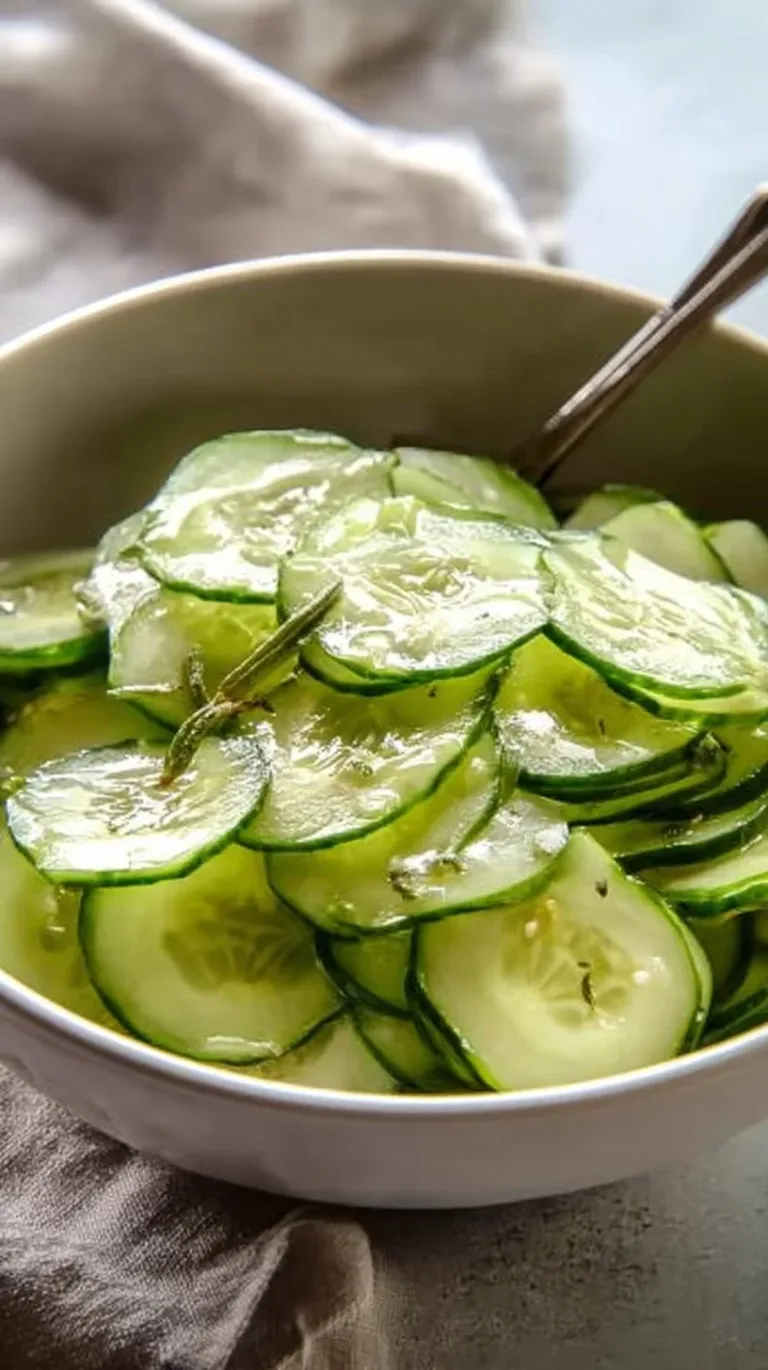 Refreshing cucumber vinegar salad with vibrant vegetables in a bowl