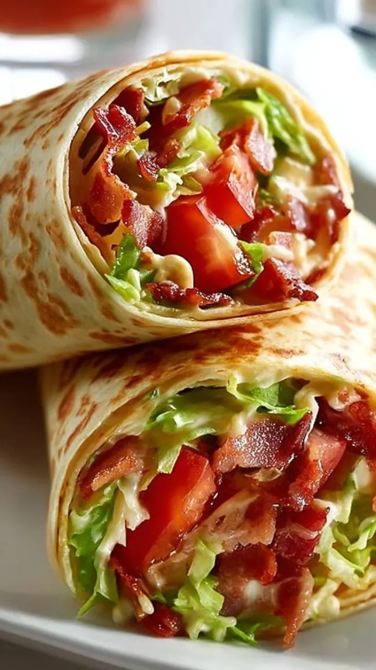Delicious BLT wraps ready for meal prep with fresh ingredients.