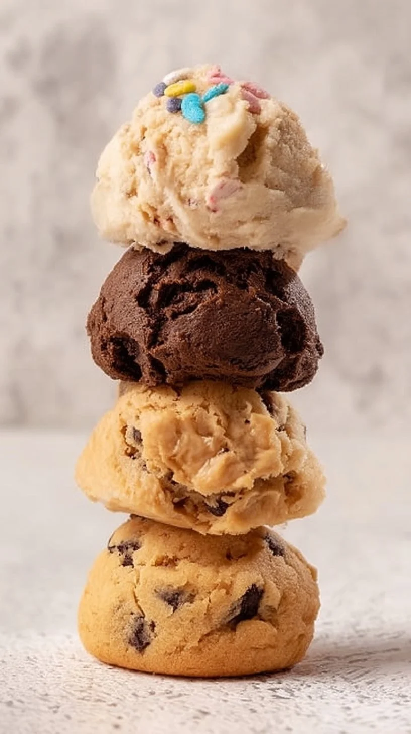 Bowl of homemade edible chocolate chip cookie dough with chocolate chips