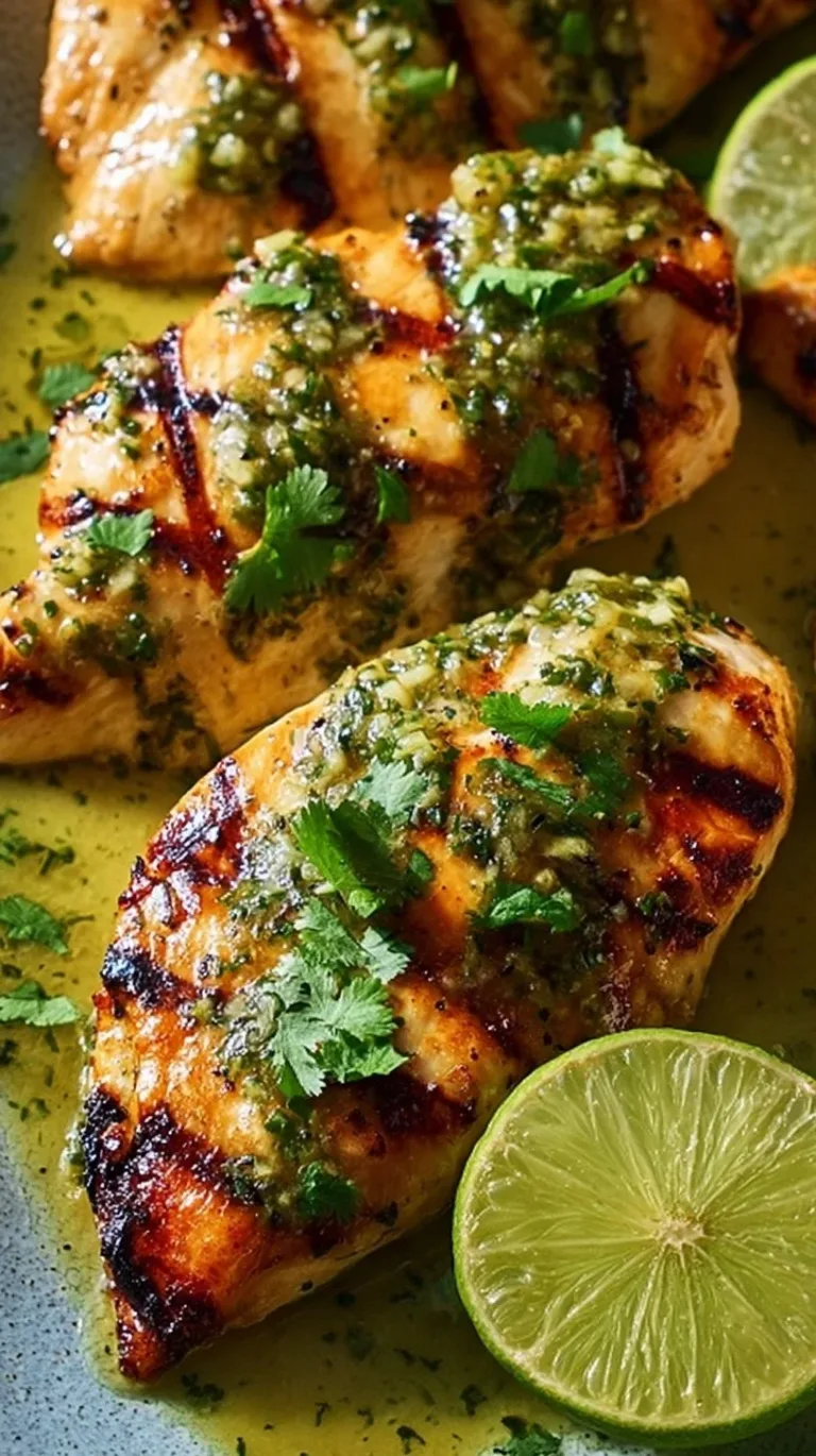 Grilled salsa verde chicken topped with melted pepper jack cheese