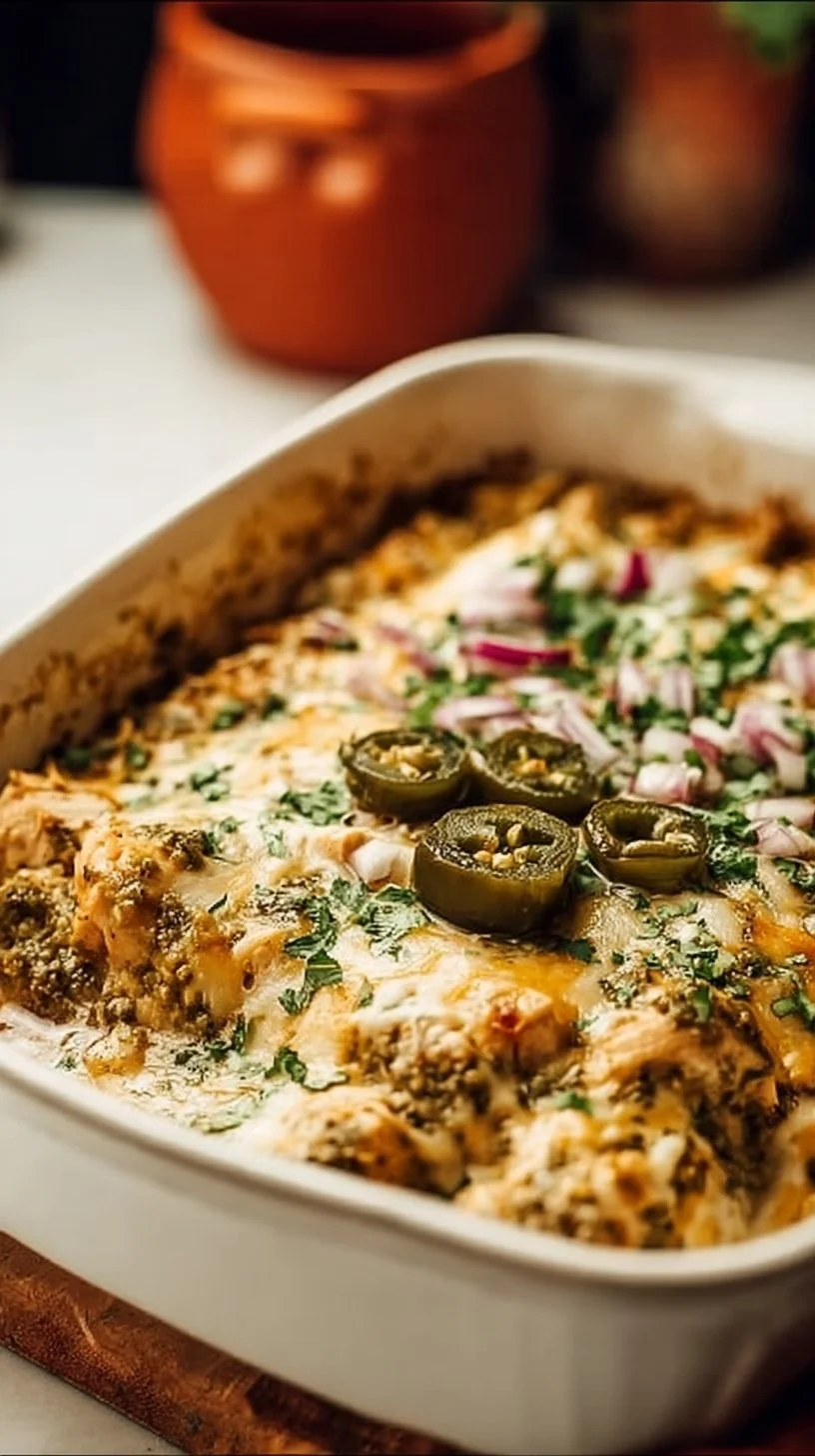 Healthy Salsa Verde Chicken Casserole salsa verde chicken casserole Healthy Salsa Verde Chicken Casserole