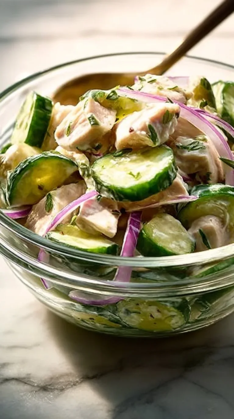 High protein cucumber salad with fresh ingredients and spices