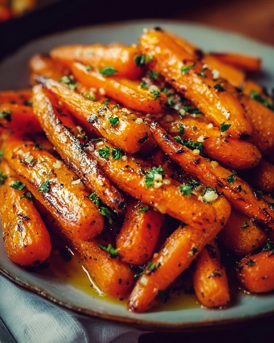 Honey Garlic Butter Roasted Carrots