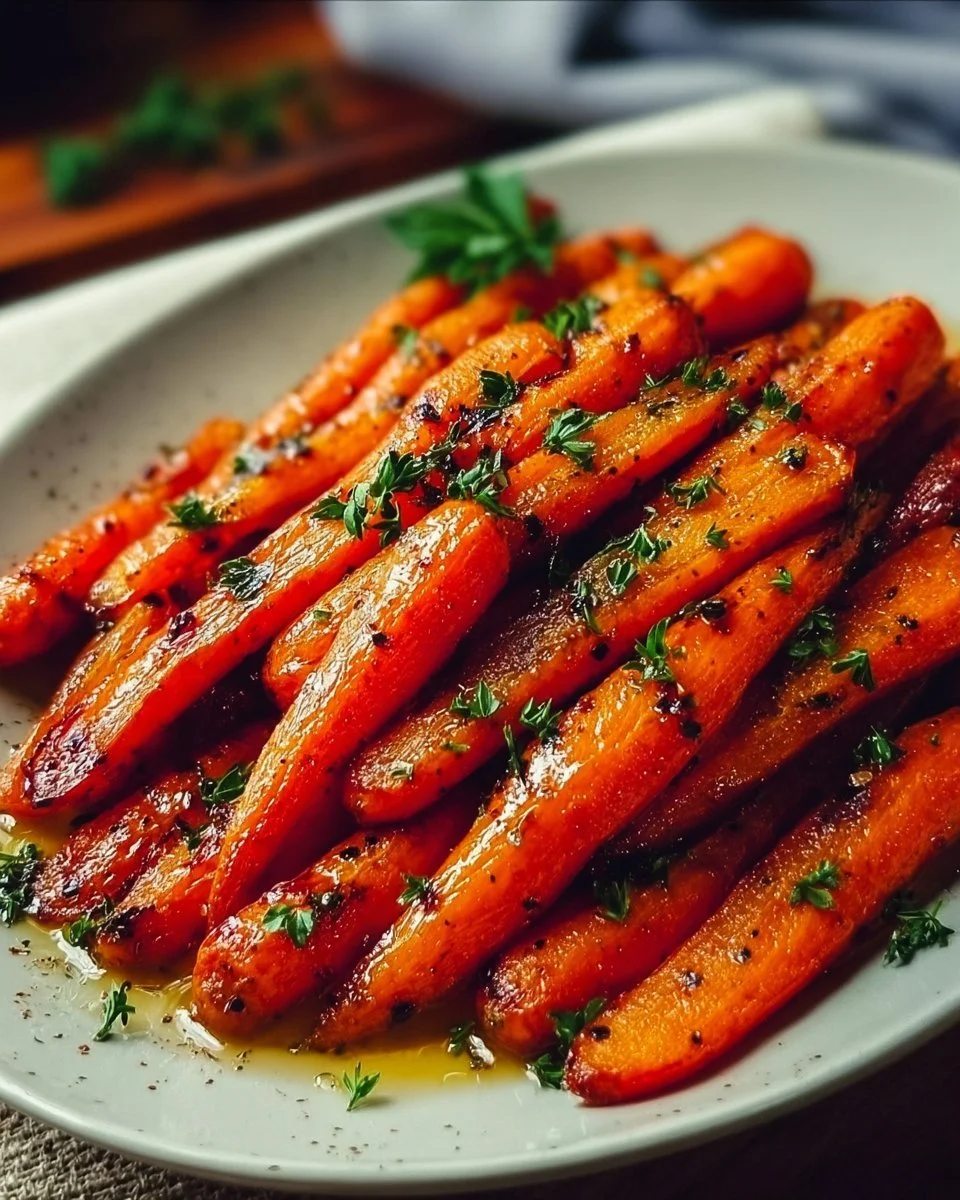 Honey Garlic Butter Roasted Carrots