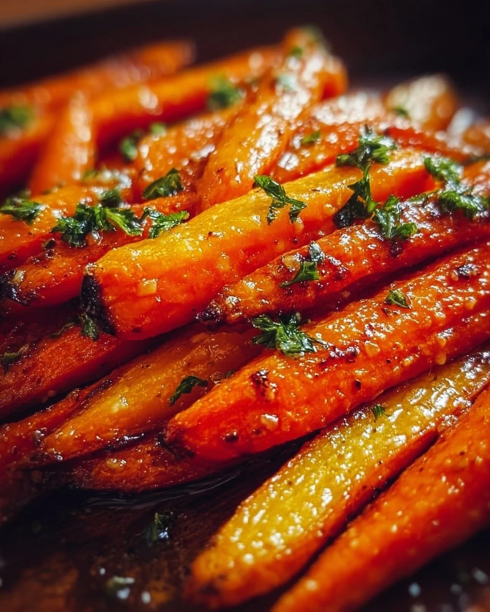 Honey Garlic Butter Roasted Carrots