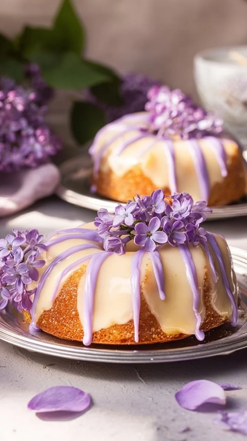 Lilac Bundt Cakes