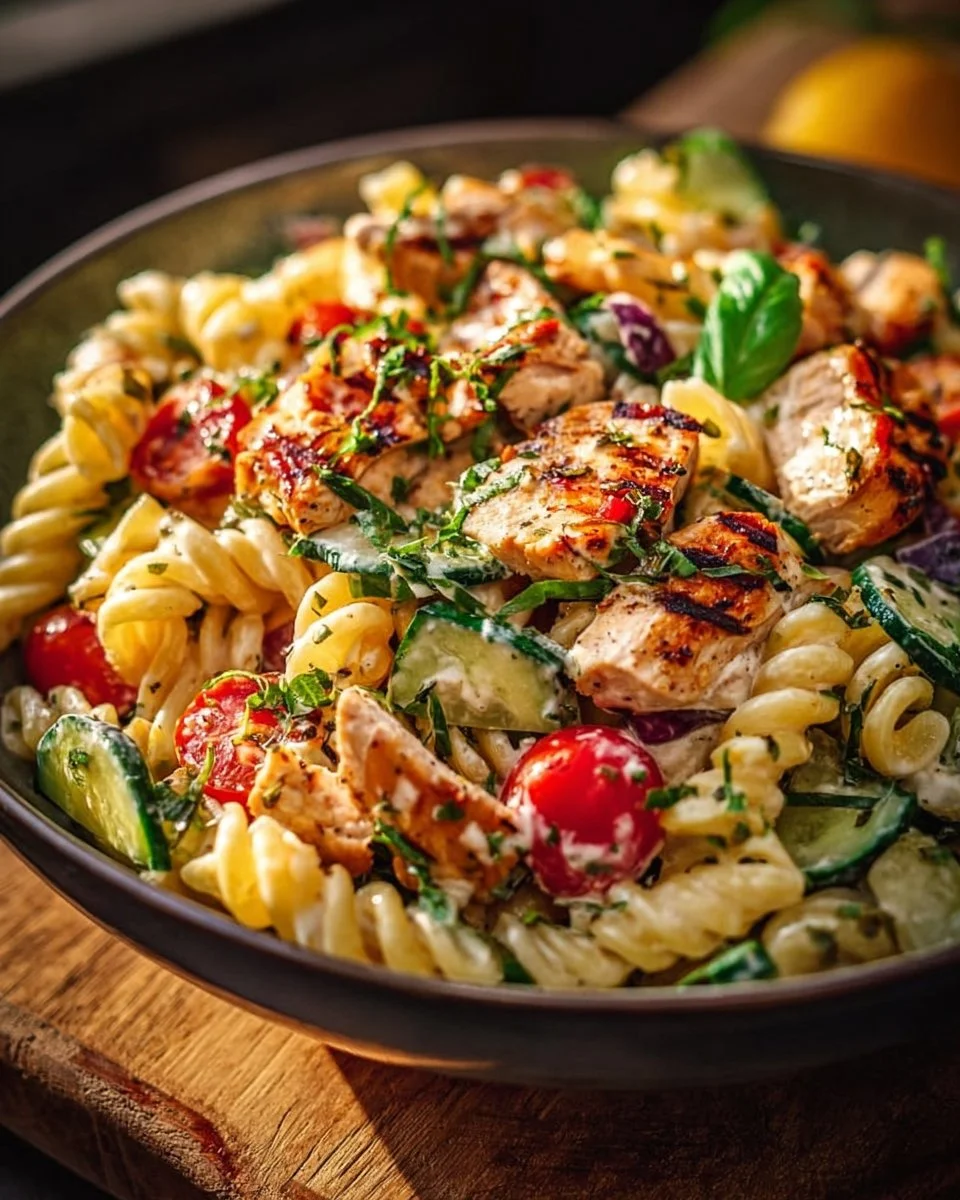 Mediterranean Chicken Pasta Salad Mediterranean Chicken Pasta Salad Mediterranean Chicken Pasta Salad