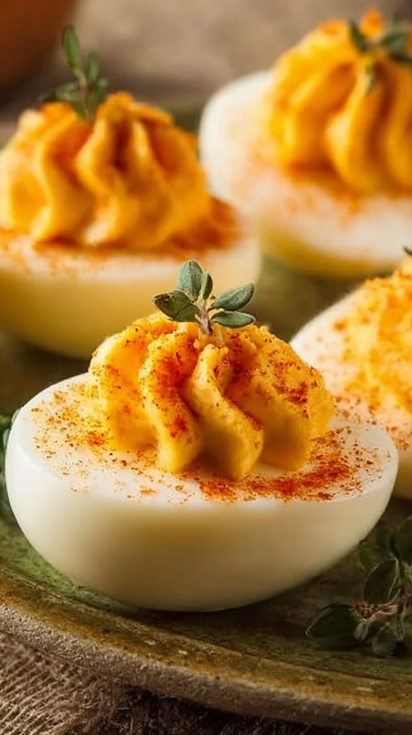 Pumpkin Patch Deviled Eggs deviled eggs Pumpkin Patch Deviled Eggs