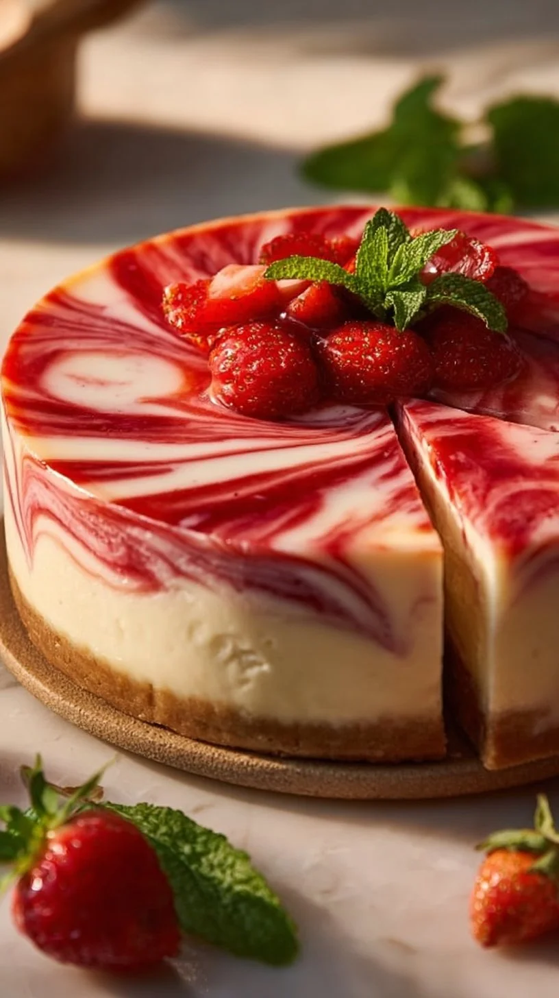 Strawberry Swirl Cheesecake Recipe