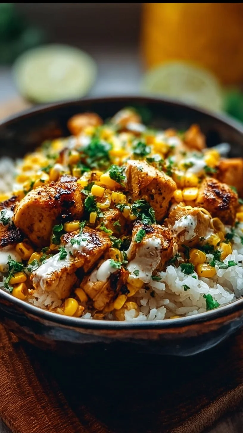 Street Corn Chicken Rice Bowl