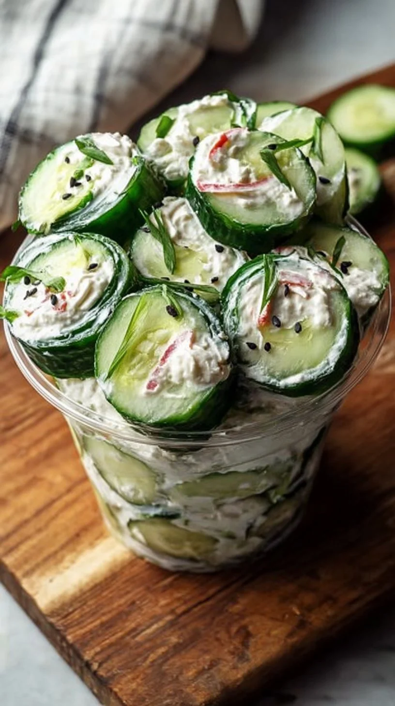 Sushi Cucumber Salad — Creamy & Refreshing Cucumber “Sushi”