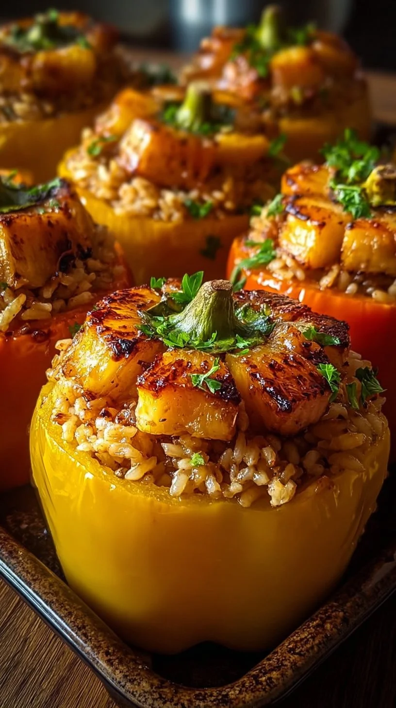 Teriyaki Pineapple Chicken and Rice Stuffed Peppers: A Sweet and Savory Meal