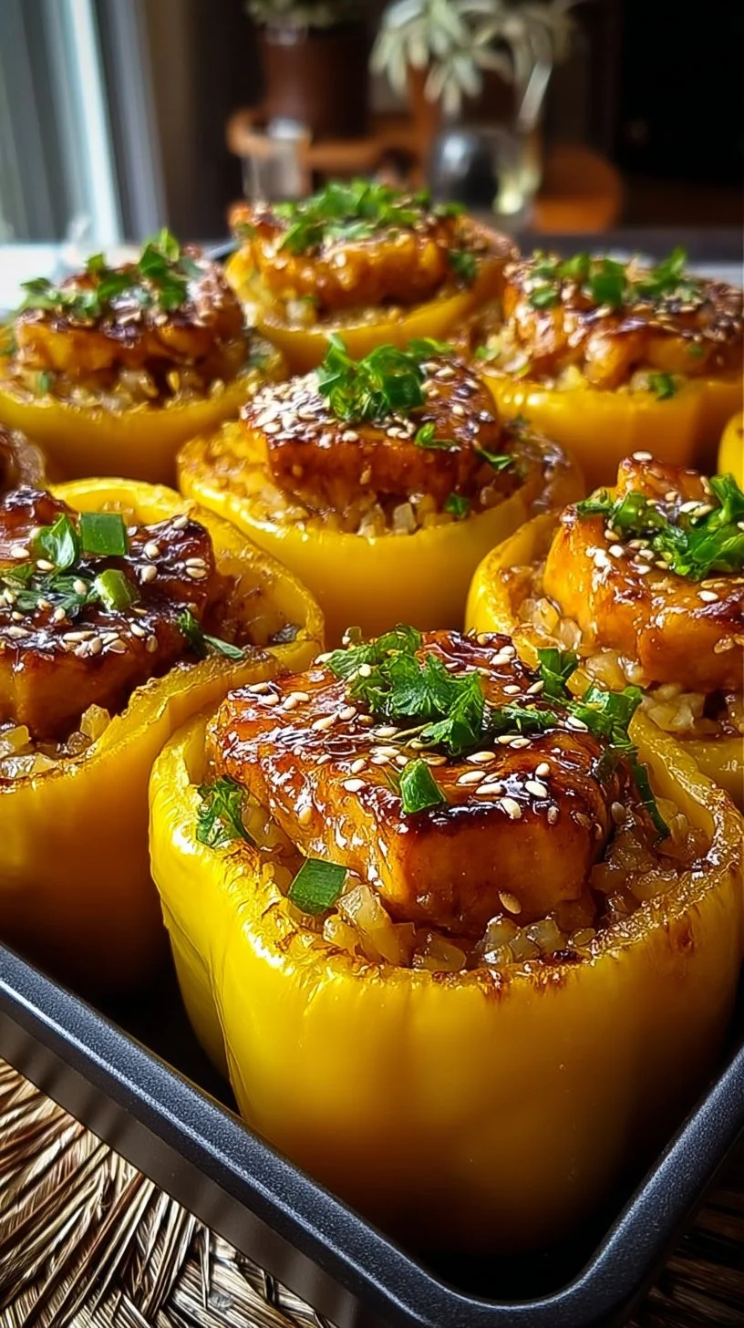 Teriyaki Pineapple Chicken and Rice Stuffed Peppers: A Sweet and Savory Meal