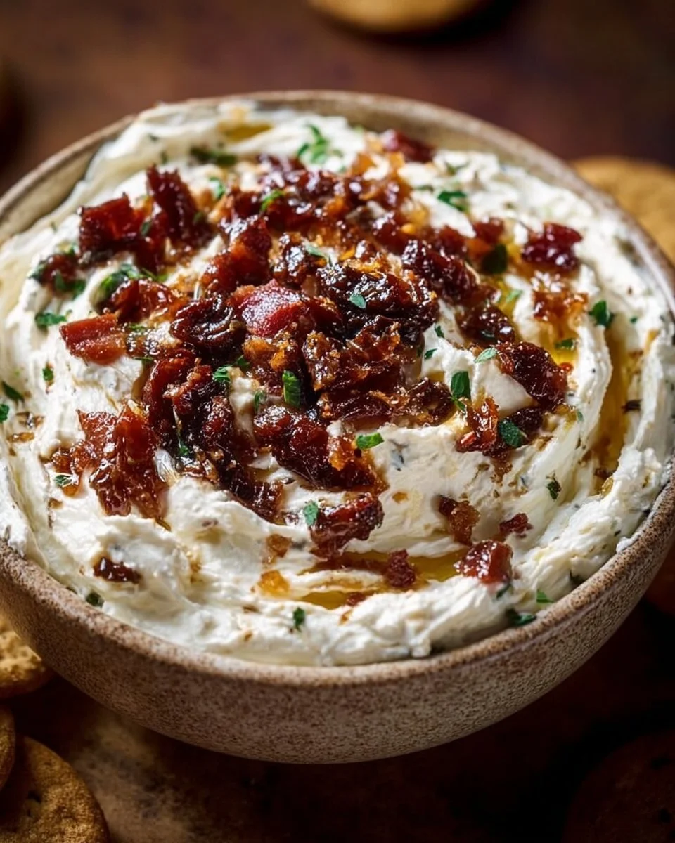 Whipped Goat Cheese with Bacon & Dates whipped goat cheese Whipped Goat Cheese with Bacon & Dates