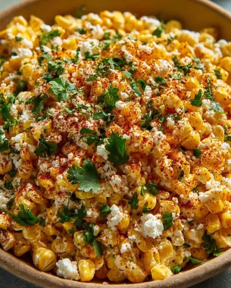 Bowl of vibrant Mexican street corn salad with fresh ingredients