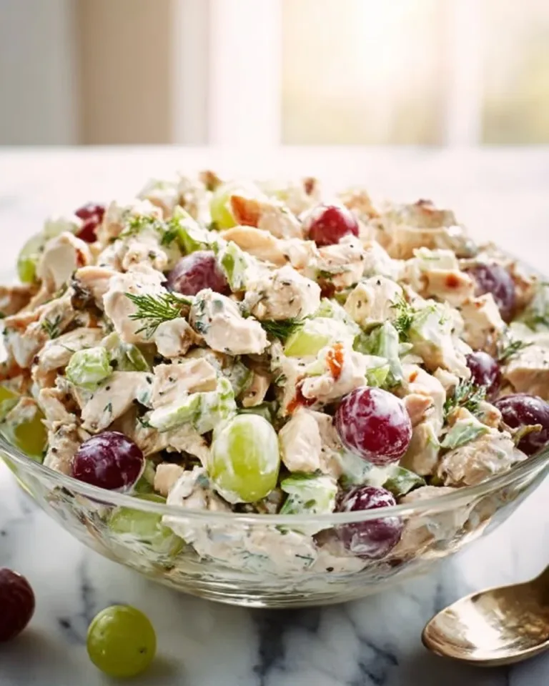 Delicious best chicken salad with fresh ingredients served in a bowl