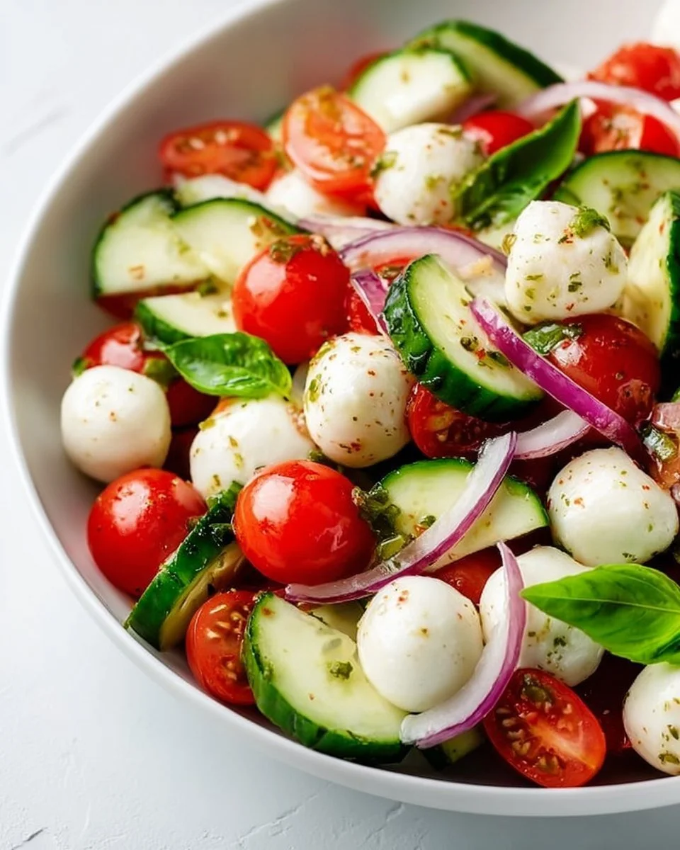 Juicy Cucumber Caprese Salad Cucumber Caprese Salad Juicy Cucumber Caprese Salad