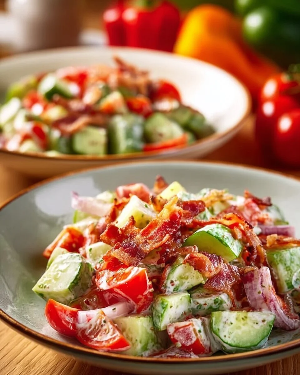 Savory Cucumber Salad with Bacon