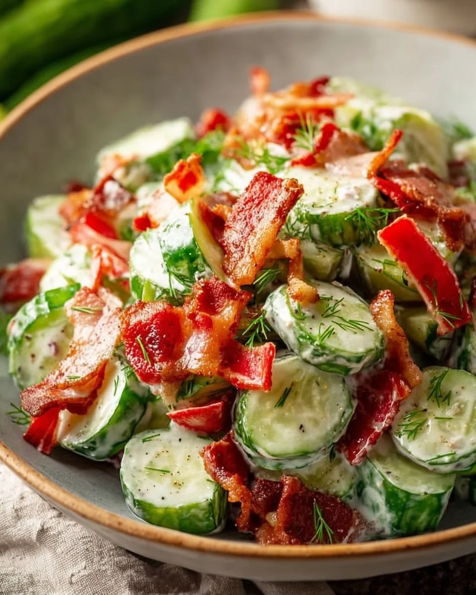 Savory Cucumber Salad with Bacon